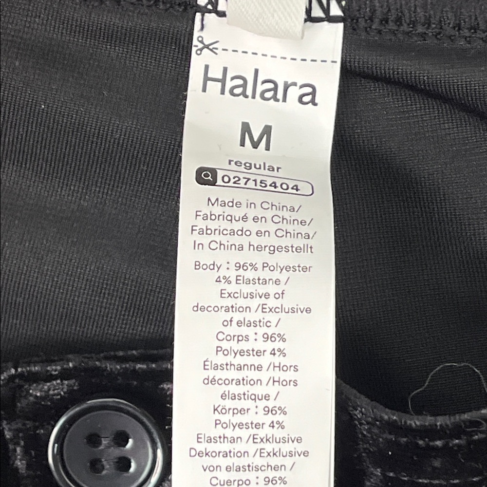 HALARA VELVET BLACK HIGH WAISTED WIDE LEG FRONT POCKET PULL ON PANTS SZ MED NWT - Picture 9 of 12